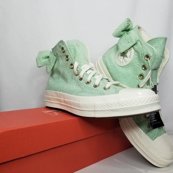 Converse Women's Chuck 70 Bow Hi Tops Size 9 Sticky Aloe A10245C NWT - Picture 1 of 9